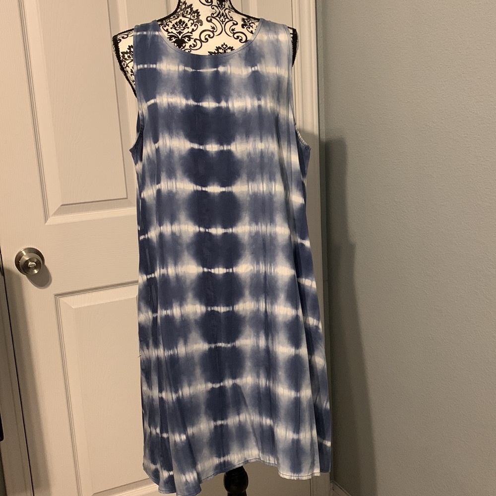 Blue & white Tie dyed dress